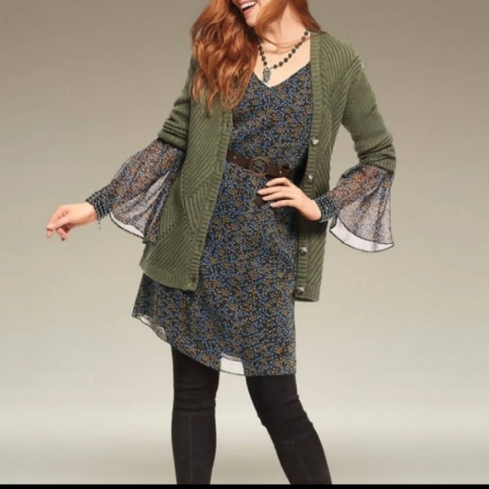 CAbi Baby Floral Poise Bell Sleeve Dress